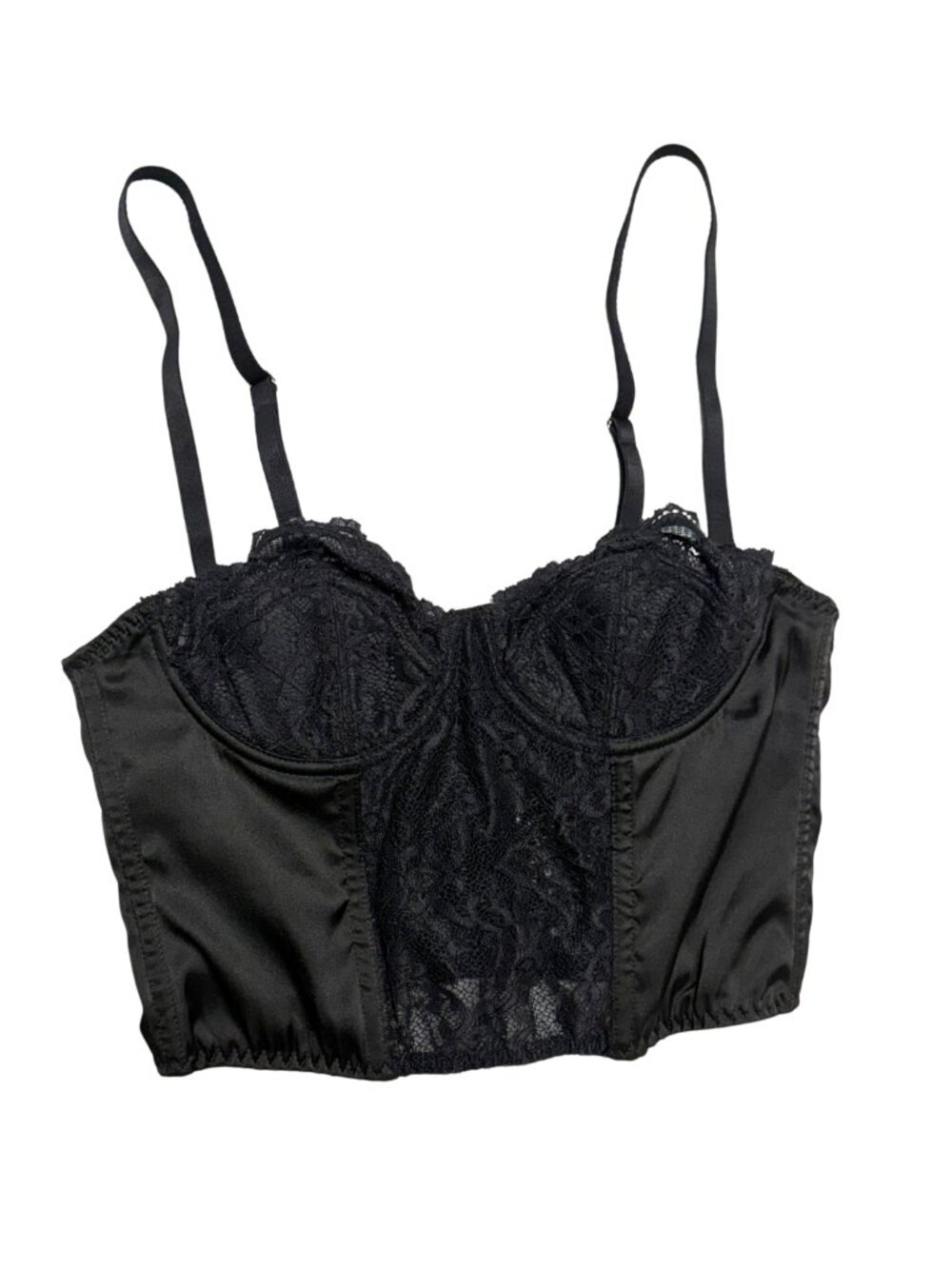 Urban Outfitters Black Lace Cropped Corset Top Size Small